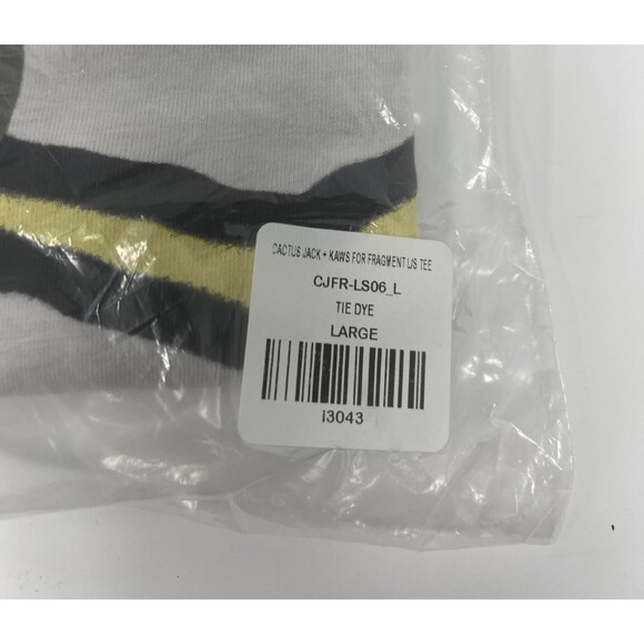 Travis Scott Cactus Jack Kaws For Fragment Tie-Dye Long Sleeve Tee Size Large - Picture 4 of 5